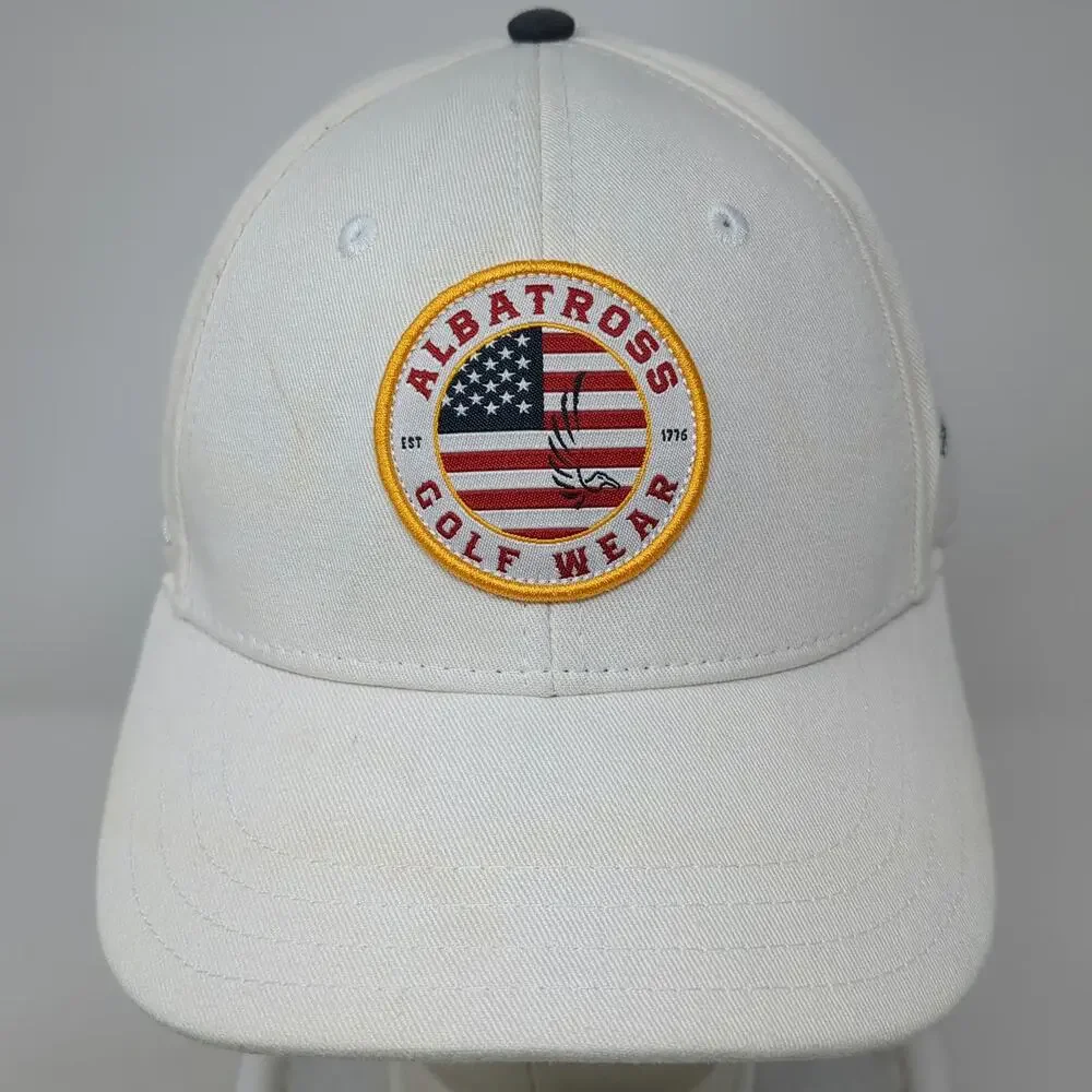 Pukka Baseball Cap White One Size Albatross Golf Wear American Flag Snapback